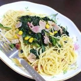 みんな大好き★ほうれん草＆ベーコンの和風パスタ